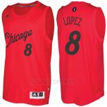 Camiseta Navidad 2016 Chicago Bulls Robin Lopez #8 Rojo