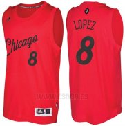 Camiseta Navidad 2016 Chicago Bulls Robin Lopez #8 Rojo