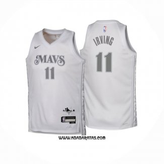 Camiseta Nino Dallas Mavericks Kyrie Irving #11 Ciudad 2024-25 Blanco
