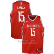 Camiseta Nino Houston Rockets Clint Capela Icon #15 2017-18 Rojo