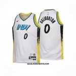 Camiseta Nino Indiana Pacers Tyrese Haliburton #0 Ciudad 2024-25 Blanco