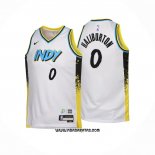 Camiseta Nino Indiana Pacers Tyrese Haliburton #0 Ciudad 2024-25 Blanco