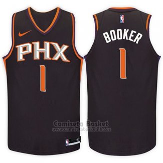 Camiseta Nino Phoenix Suns Devin Booker #1 Statement 2017-18 Negro