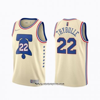 Camiseta Philadelphia 76ers Matisse Thybulle #22 Earned 2020-21 Crema
