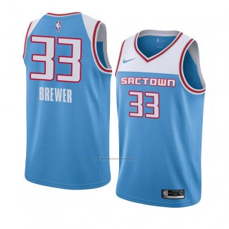 Camiseta Sacramento Kings Corey Brewer #33 Ciudad 2018-19 Azul