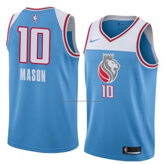Camiseta Sacramento Kings Frank Mason #10 Ciudad 2018 Azul