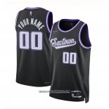 Camiseta Sacramento Kings Personalizada Ciudad 2021-22 Negro