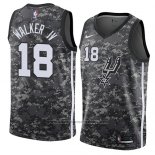 Camiseta San Antonio Spurs Lonnie Walker Iv #18 Ciudad 2018 Gris