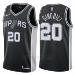 Camiseta San Antonio Spurs Manu Ginobili #20 2017-18 Negro