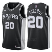 Camiseta San Antonio Spurs Manu Ginobili #20 2017-18 Negro