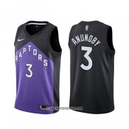 Camiseta Toronto Raptors OG Anunoby #3 Earned 2020-21 Negro Violeta