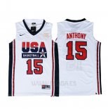 Camiseta USA 1992 Carmelo Anthony #15 Blanco