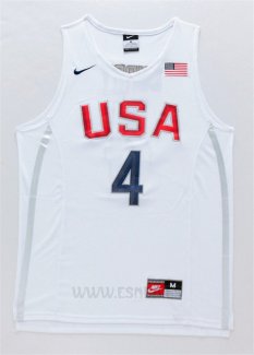 Camiseta USA 2016 Stephen Curry #4 Blanco