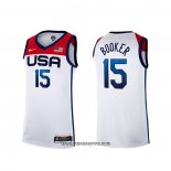 Camiseta USA 2021 Devin Booker #15 Blanco