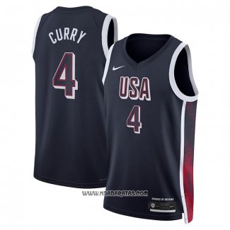 Camiseta USA 2024 Stephen Curry #4 Azul1