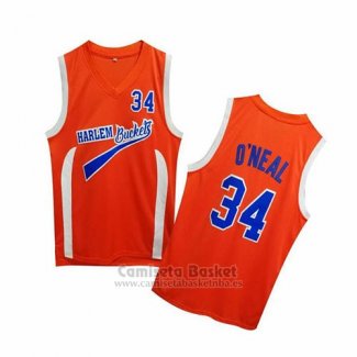 Camiseta Uncle Drew Shaquille O'Neal #34 Harlem Buckets Naranja