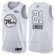 Camiseta All Star 2018 Philadelphia 76ers Jimmy Joel Embiid #21 Blanco