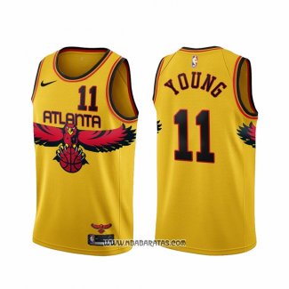 Camiseta Atlanta Hawks Trae Young #11 Ciudad 2021-22 Amarillo