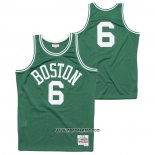 Camiseta Boston Celtics Bill Russell #6 Hardwood Classics 1962-63 Verde