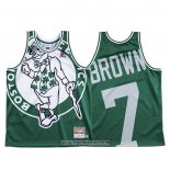 Camiseta Boston Celtics Jaylen Brown #7 Mitchell & Ness Big Face Verde