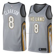 Camiseta Cleveland Cavaliers Jordan Clarkson #8 Ciudad 2018 Gris