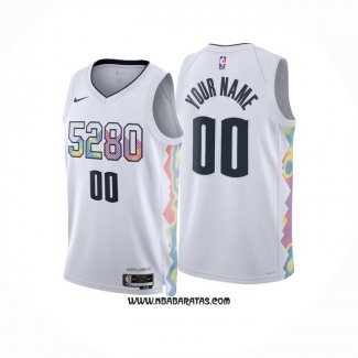 Camiseta Denver Nuggets Personalizada Ciudad 2024-25 Blanco
