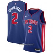 Camiseta Detroit Pistons Cade Cunningham #2 Icon Azul