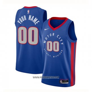 Camiseta Detroit Pistons Personalizada Ciudad 2020-21 Azul