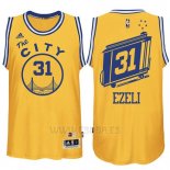 Camiseta Golden State Warriors Festus Ezeli #31 Retro City Bus Amarillo