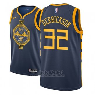 Camiseta Golden State Warriors Marcus Derrickson #32 Ciudad 2018-19 Azul