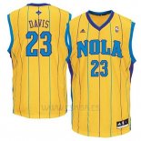 Camiseta Historic New Orleans Hornets Anthony Davis #23 Amarillo