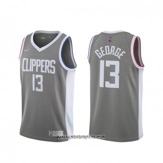 Camiseta Los Angeles Clippers Paul George #13 Earned 2020-21 Gris