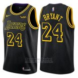 Camiseta Los Angeles Lakers Bryant Ciudad #24 2017-18 Negro