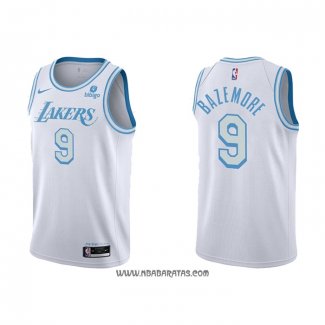 Camiseta Los Angeles Lakers Kent Bazemore #9 Ciudad 2021-22 Blanco