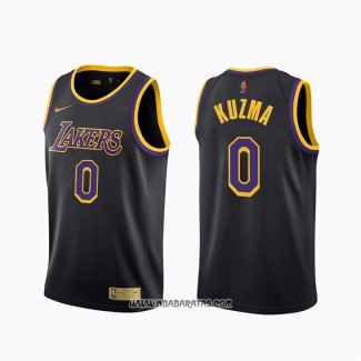 Camiseta Los Angeles Lakers Kyle Kuzma #0 Earned 2020-21 Negro