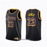 Camiseta Los Angeles Lakers LeBron James #24 Earned 2020-21 Negro