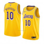 Camiseta Los Angeles Lakers Sviatoslav Mykhailiuk #10 Icon 2018-19 Amarillo