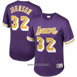 Camiseta Manga Corta Los Angeles Lakers Magic Johnson #32 Violeta