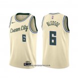 Camiseta Milwaukee Bucks Eric Bledsoe #6 Ciudad 2019-20 Crema