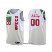 Camiseta Milwaukee Bucks Personalizada Earned Blanco