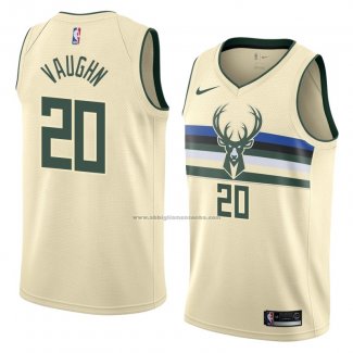 Camiseta Milwaukee Bucks Rashad Vaughn #20 Ciudad 2018 Crema