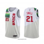 Camiseta Milwaukee Bucks Tony Snell #21 Earned Edition Blanco