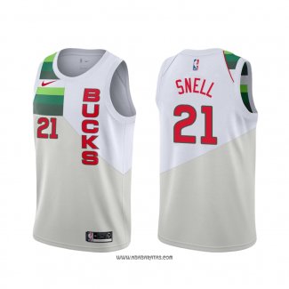 Camiseta Milwaukee Bucks Tony Snell #21 Earned Edition Blanco