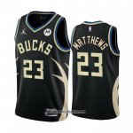 Camiseta Milwaukee Bucks Wesley Matthews #23 Statement 2022-23 Negro