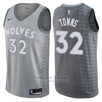 Camiseta Minnesota Timberwolves Towns Ciudad #32 2017-18 Gris