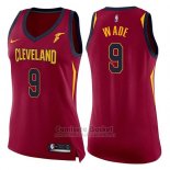 Camiseta Mujer Cleveland Cavaliers Dwyane Wade Icon #9 2017-18 Rojo