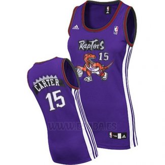 Camiseta Mujer Toronto Raptors Vince Carter #15 Violeta