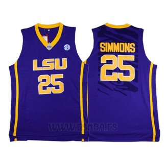 Camiseta NCAA LSU Tigers Ben Simmons #25 Violeta