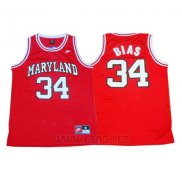 Camiseta NCAA Maryland Len Bias #34 Rojo
