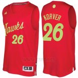 Camiseta Navidad 2016 Atlanta Hawks Kyle Korver #26 Rojo